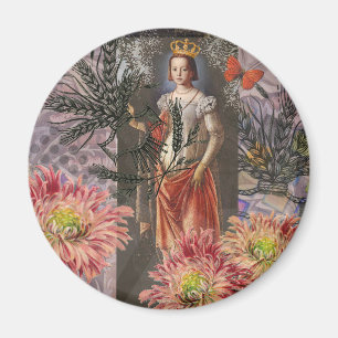 Virgo Woman Portrait Antique Colourful Rich Magnet