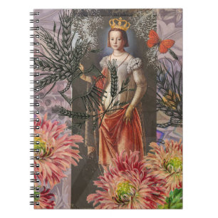 Virgo Woman Portrait Antique Colourful Rich Notebook