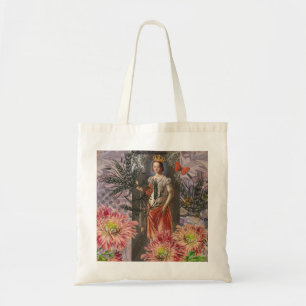 Virgo Woman Portrait Antique Colourful Rich Tote Bag