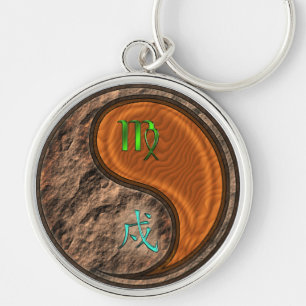 Virgo & Wood Dog Key Ring