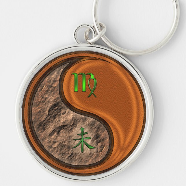Virgo & Wood Goat Key Ring (Front)