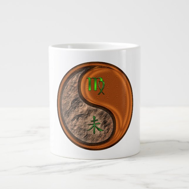Virgo & Wood Goat Large Coffee Mug (Front)