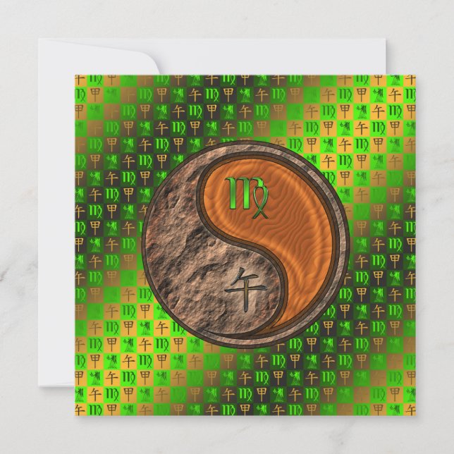 Virgo & Wood Horse Card (Front)