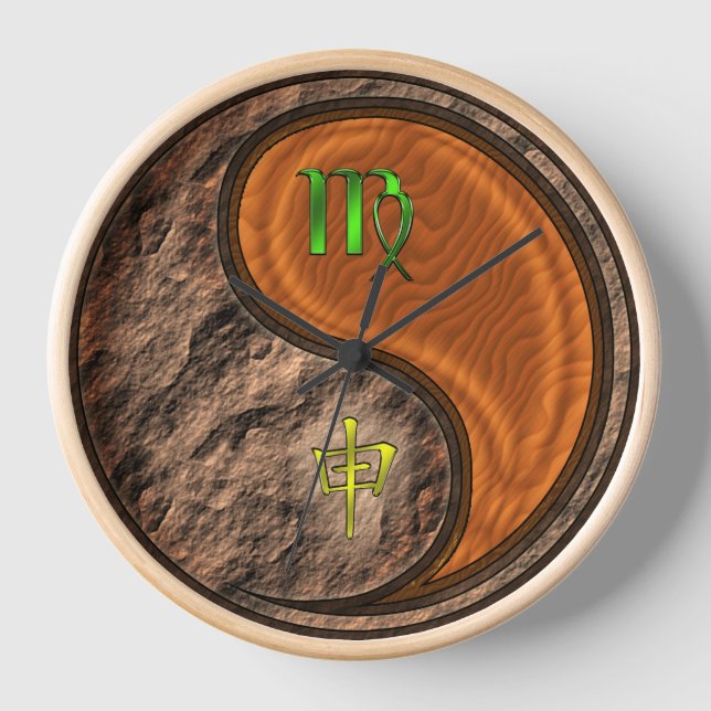 Virgo & Wood Monkey Clock (Front)