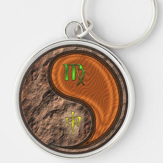 Virgo & Wood Monkey Key Ring (Front)