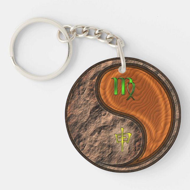 Virgo & Wood Monkey Key Ring (Front)