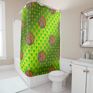 Virgo & Wood Monkey Shower Curtain