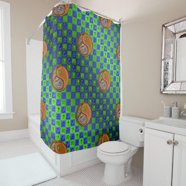 Virgo & Wood Ox Shower Curtain (In Situ)