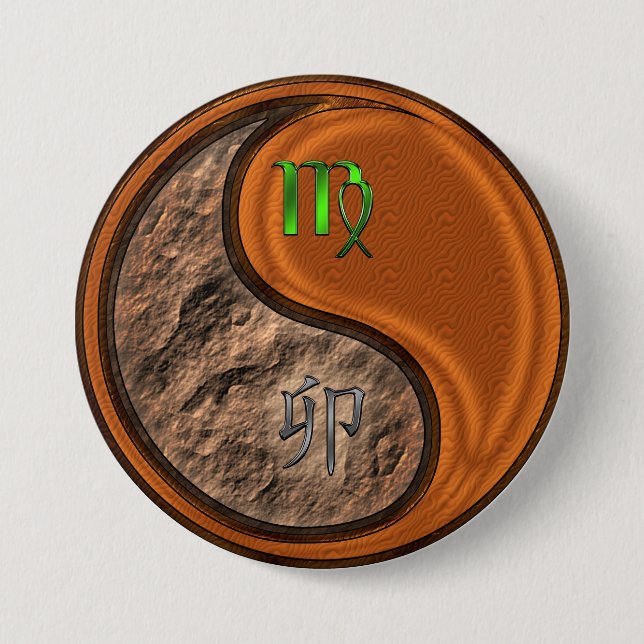 Virgo & Wood Rabbit 7.5 Cm Round Badge (Front)