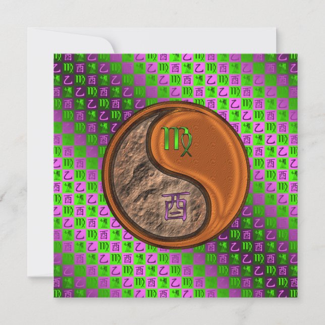 Virgo & Wood Rooster Card (Front)