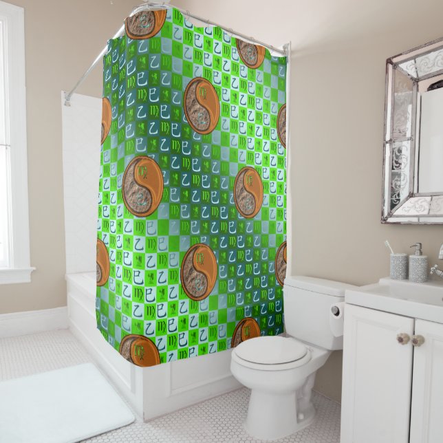 Virgo & Wood Snake Shower Curtain (In Situ)