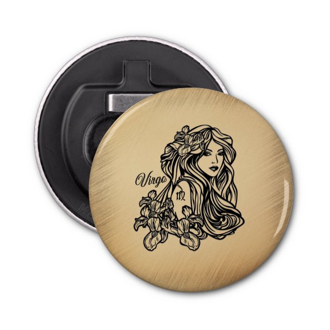 Virgo Zodiac Antique Look Bottle Opener (Front)