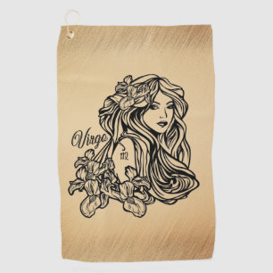 Virgo Zodiac Antique Look Golf Towel