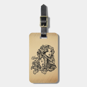Virgo Zodiac Antique Look Luggage Tag