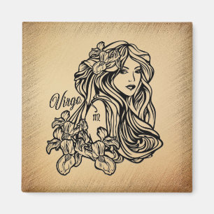 Virgo Zodiac Antique Look Magnet