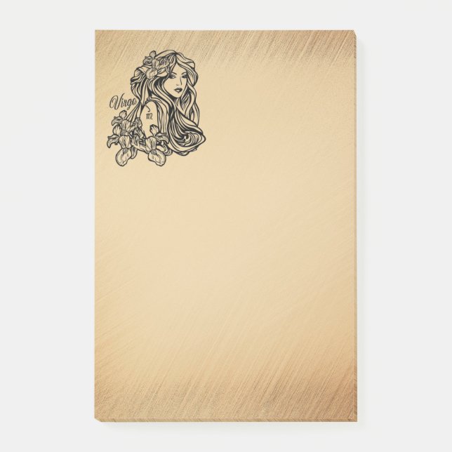 Virgo Zodiac Antique Look Post-it Notes (Front)