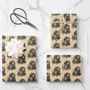 Virgo Zodiac Antique Look Wrapping Paper Sheet