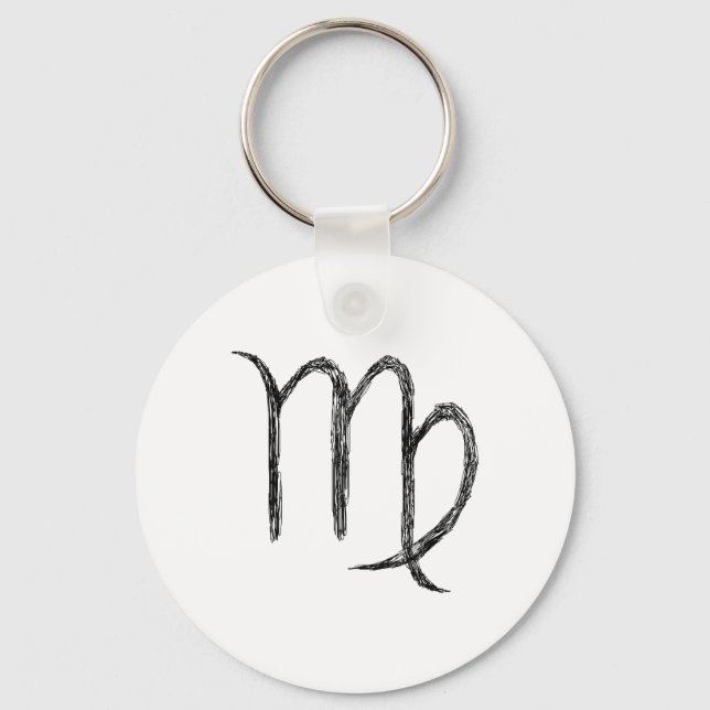 Virgo. Zodiac Astrological Sign. Key Ring (Front)