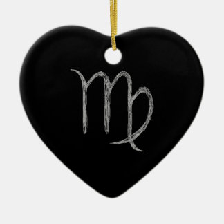 Virgo. Zodiac Astrology Sign. Black. Ceramic Tree Decoration
