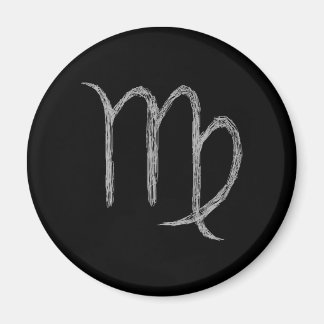 Virgo. Zodiac Astrology Sign. Black. Magnet