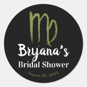 VIRGO Zodiac August September Bridal Shower Classic Round Sticker