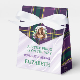 Virgo Zodiac Baby Shower 3"w x 1.5"l x 3.25"h Favour Box