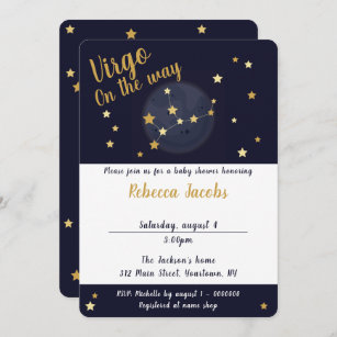 Virgo zodiac Baby Shower Invitation