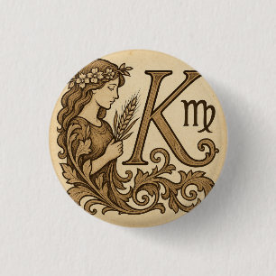 virgo Zodiac bag (K) 3 Cm Round Badge