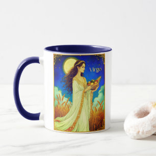 Virgo Zodiac Beauty Under a Night Sky Mug