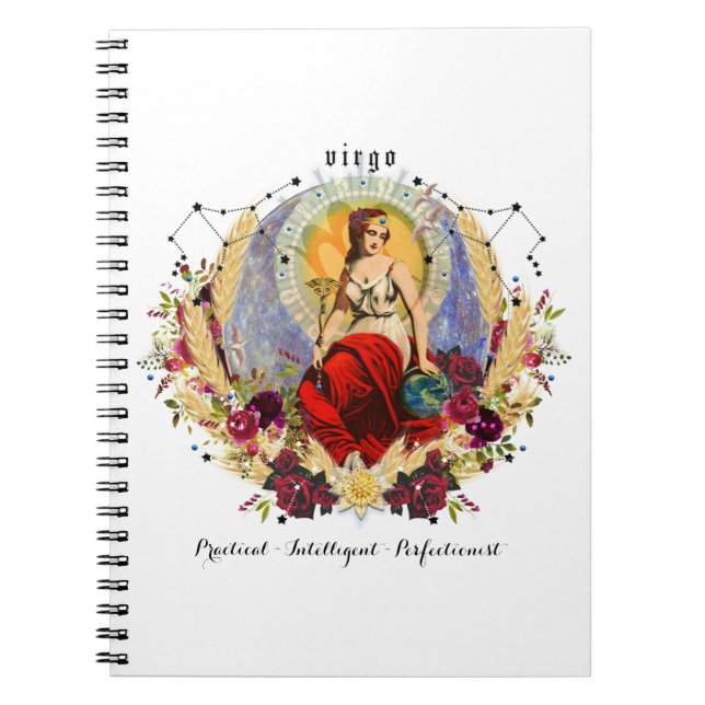 Virgo Zodiac Birthday Notebook (Front)