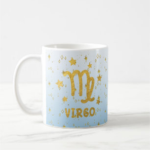 Virgo Zodiac Blue and Gold Astrology Mug