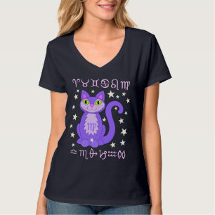 Virgo Zodiac Cat Kitty Stars Astrology Shirt
