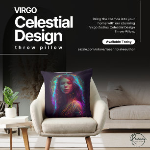 Virgo Zodiac Celestial Design Throw Pillow