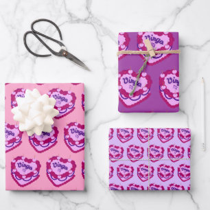 Virgo Zodiac Coquette Heart Birthday Cake Wrapping Paper Sheet