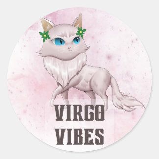Virgo Zodiac Decal for Astrology Lovers Classic Round Sticker