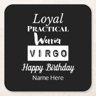 Virgo Zodiac Fun Characteristics Birthday Square Paper Coaster