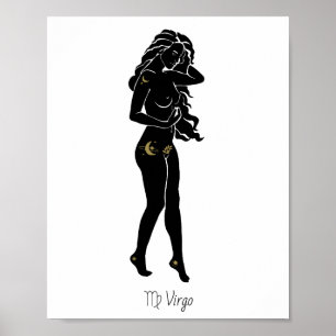 Virgo Zodiac Goddess Celestial Maiden Moon Art Poster