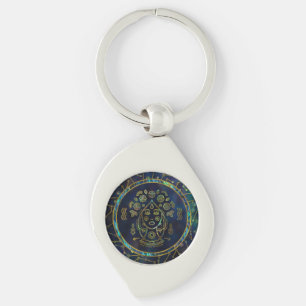 Virgo Zodiac Gold Abalone on Constellation Key Ring