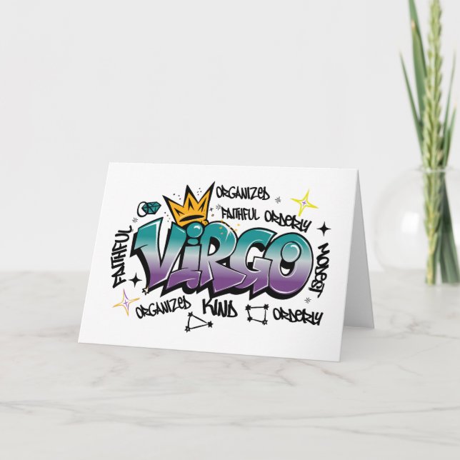 Virgo zodiac graffiti card (Front)