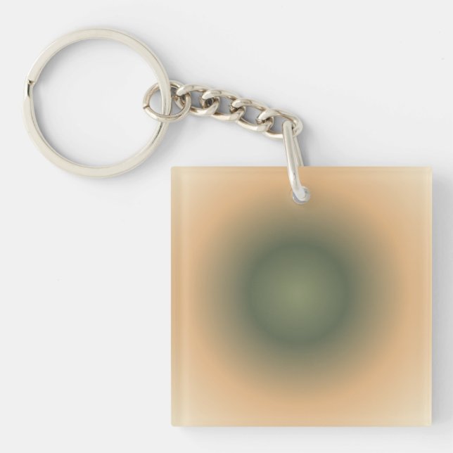 Virgo Zodiac, Green Brown Aura Gradient Key Ring (Front)
