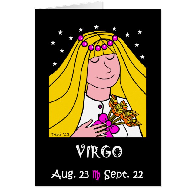 VIRGO - ZODIAC GREETING CARD (Front)