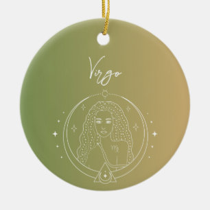 Virgo zodiac horoscope star sign gradient ceramic tree decoration