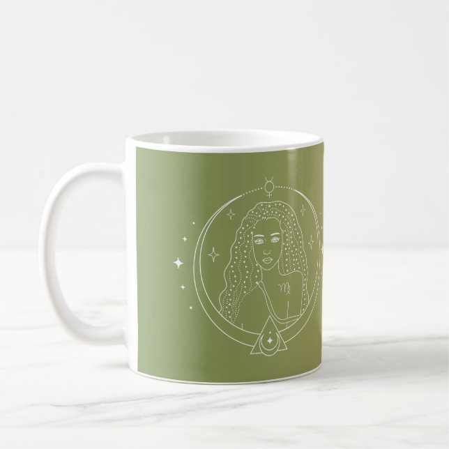 Virgo zodiac horoscope star sign gradient coffee mug (Left)