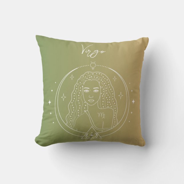 Virgo zodiac horoscope star sign gradient cushion (Front)