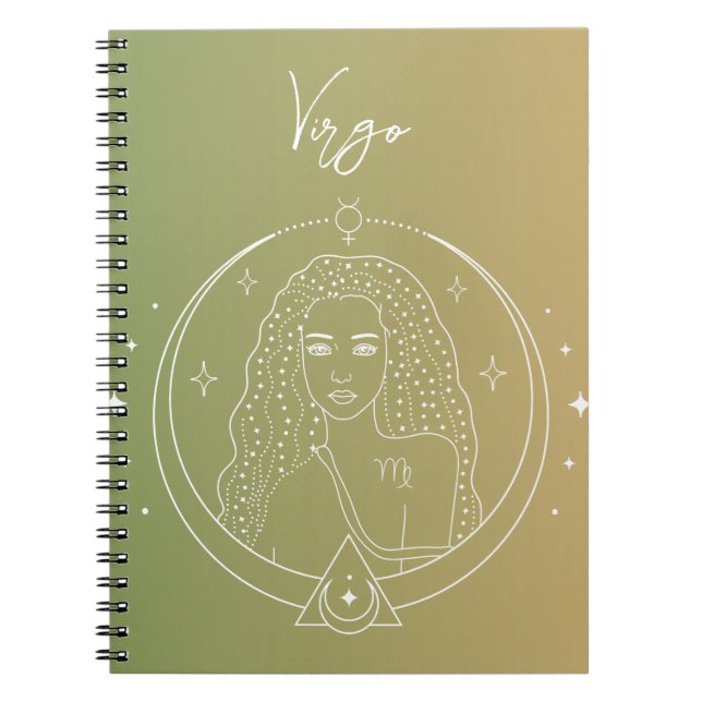 Virgo zodiac horoscope star sign gradient notebook (Front)