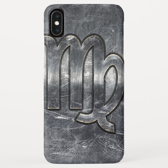 Virgo Zodiac in Silver Distressed Style Case-Mate iPhone Case (Back)