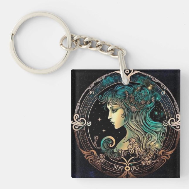 Virgo Zodiac Keychain (Front)