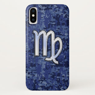 Virgo Zodiac on Navy Digital Camouflage Case-Mate iPhone Case