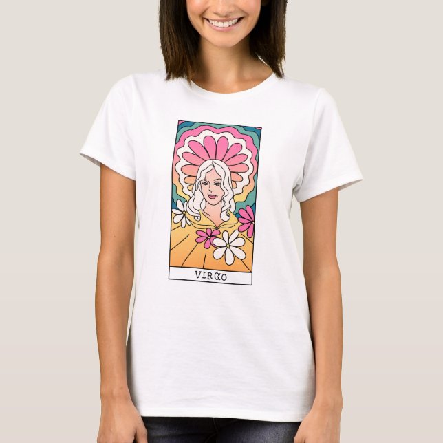 Virgo Zodiac Sign Abstract Art Vintage T-Shirt (Front)
