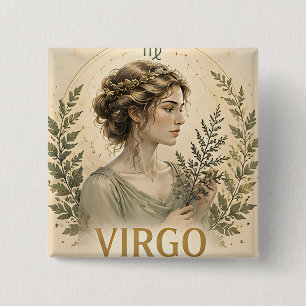 Virgo Zodiac Sign Birthday Astrology Gift  15 Cm Square Badge
